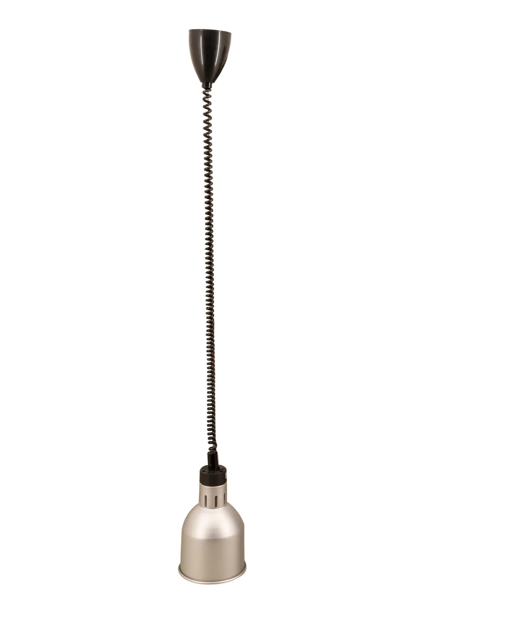 Heat Lamp – Ceiling Mount – 30″-80″ Retractable Cord with Silver Dome Shade — photo 1