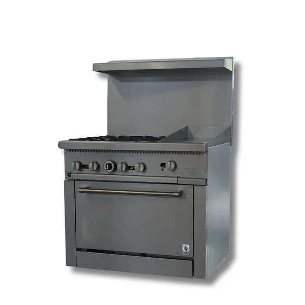 Gas Range with Built-In Convection Oven 36"w/12" Griddle top HZ-CR36-12MG