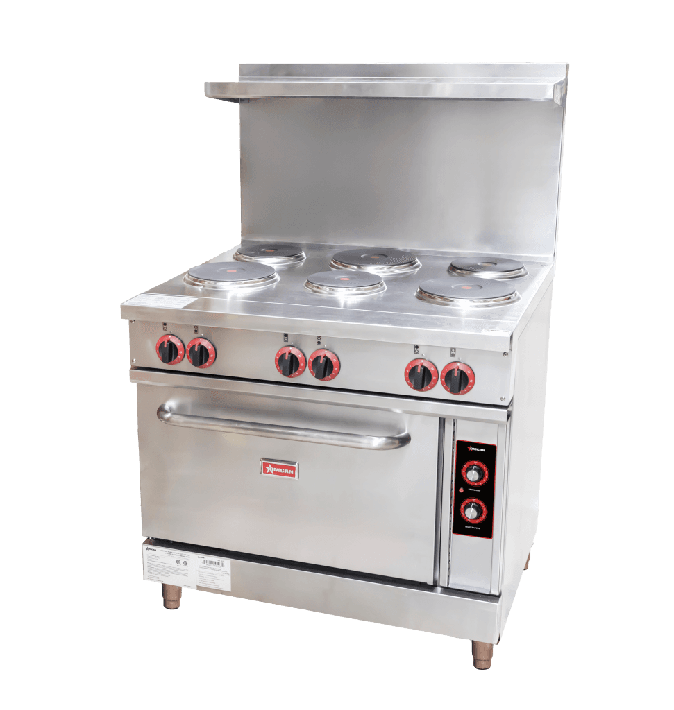 36” Commercial Electric Range with 6 Burners and Standard Oven – 208V, 18kW, 1Ph