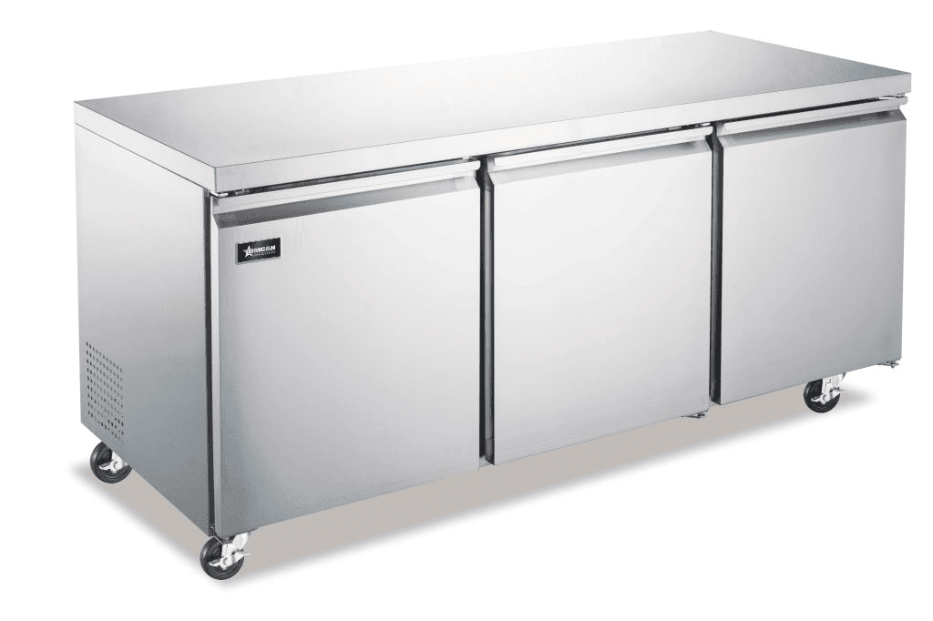 72″ Undercounter Refrigerator, 3 Doors, Stainless Steel, 15.5 cu.ft. (440 L) Cap