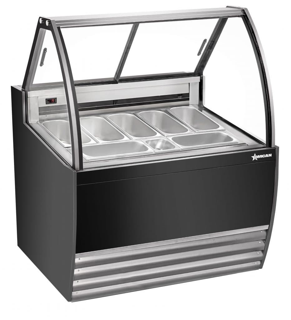 41″ Gelato Display Showcase (Black Exterior) with 7 Pans