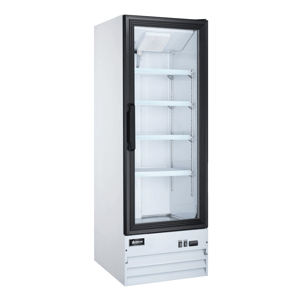 22″ White Display Refrigerator, 1 Glass Door, 9.1 cu.ft. (257 L) Capacity – 110V