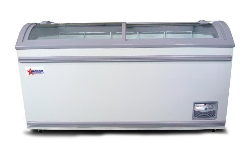 58″ Ice Cream Display Chest Freezer with Curve Glass Top, 17.7 cu.ft. Capacity –