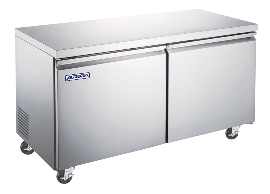 Aurora 60″ Undercounter Freezer, 2 Doors, Stainless Steel, 15cu.ft. (425L) Capac