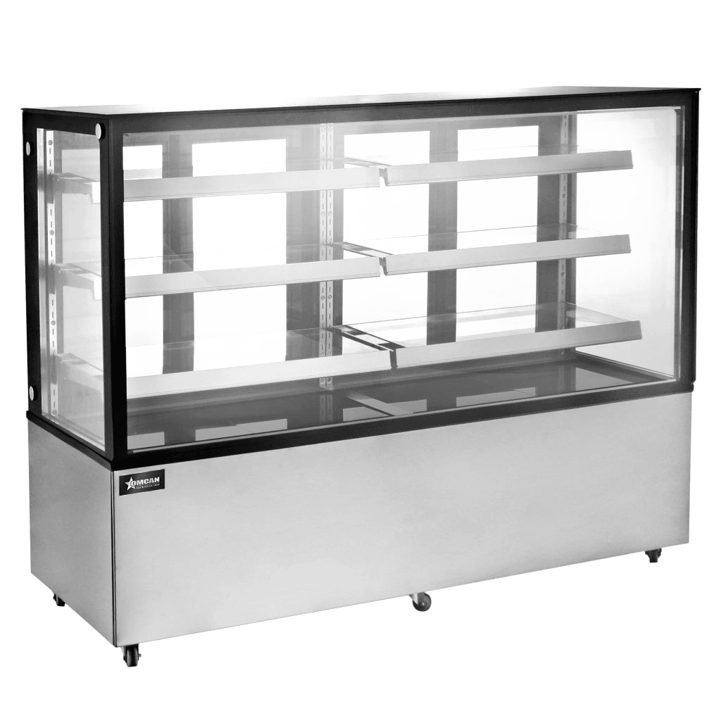 72-inch Square Glass Floor Refrigerated Display Case