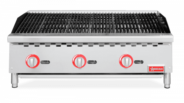 36″ Radiant Gas Charbroiler, 3 burners, 105000 BTU