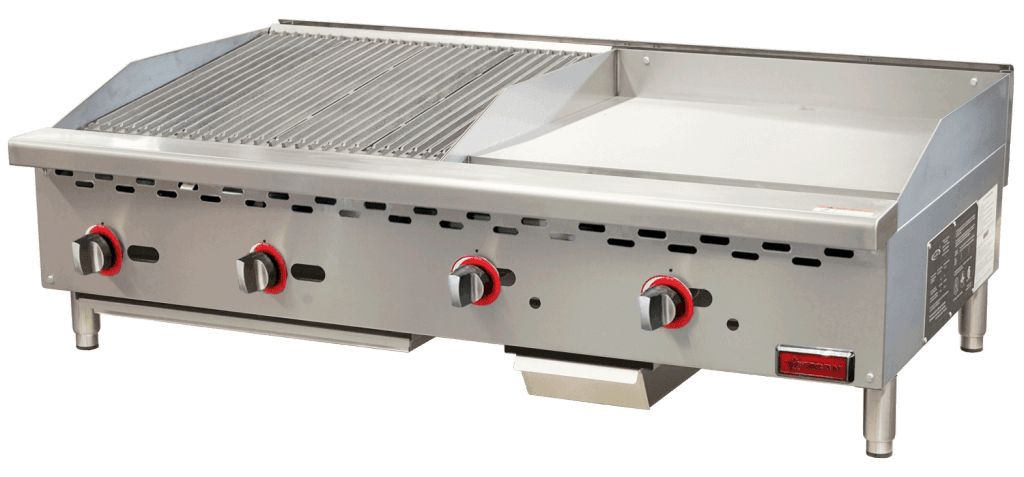48″ Countertop Gas Combination Charbroiler and Griddle Combo- 130,000 BTU Natura