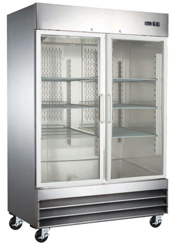 54″ Stainless Steel Refrigerator 2 Glass Doors 47 cu.ft. (1330 L)
