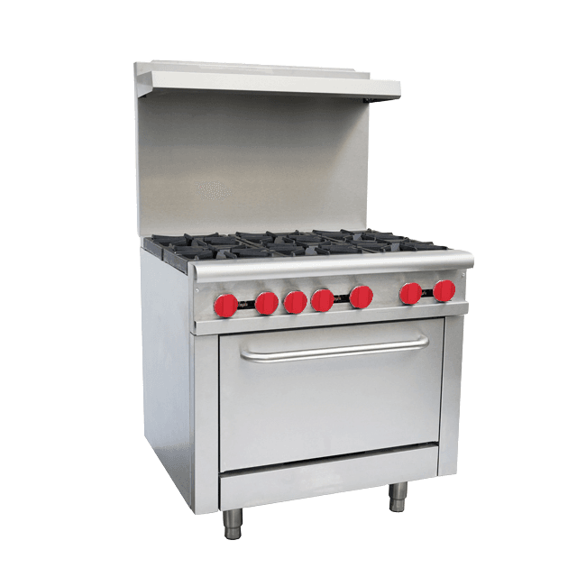 36″ Commercial Gas Range 6 Burners and Standard Oven 211,000 BTU – Liquid Propan