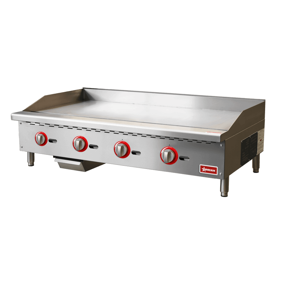 48″ 4-Burner Stainless Steel Gas Griddle with Manual Control, Natural Gas / Prop