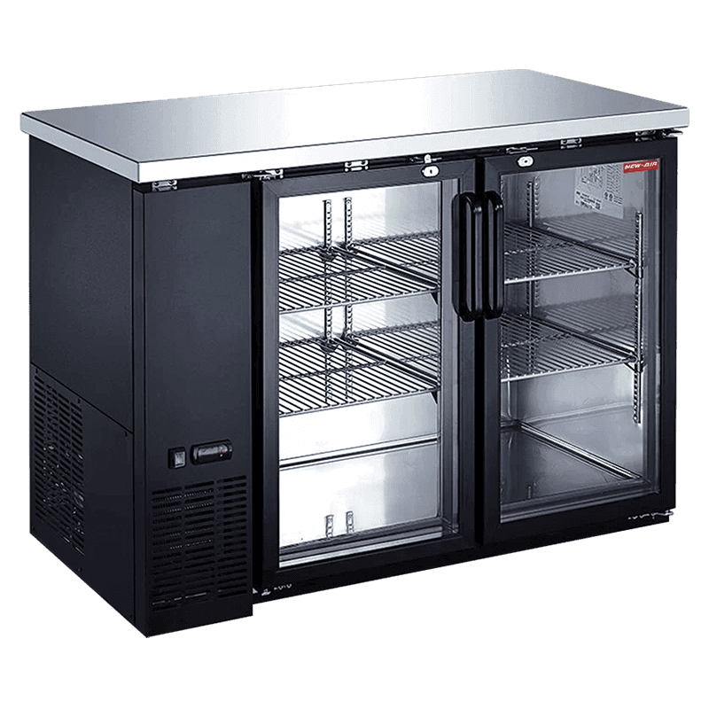 48" BEER BACK BAR REFRIGERATORS WITH GLASS DOORS.