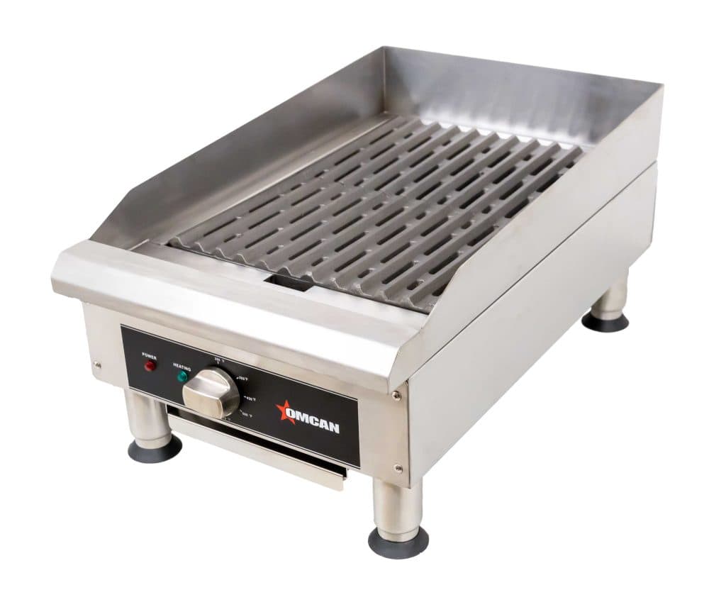 14″ Electric Charbroiler with Grill and Griddle Plate Attachments – 3.6 KW, 240