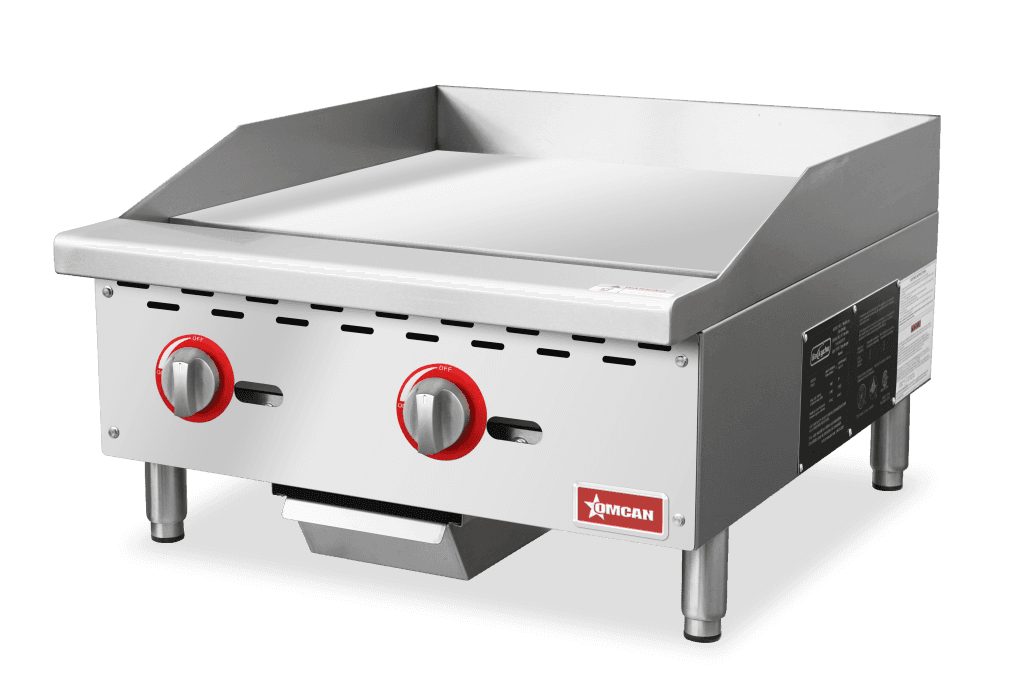 24″ Griddle Natural Gas / Propane with 2 Burners and Manual Control – 60,000 BTU