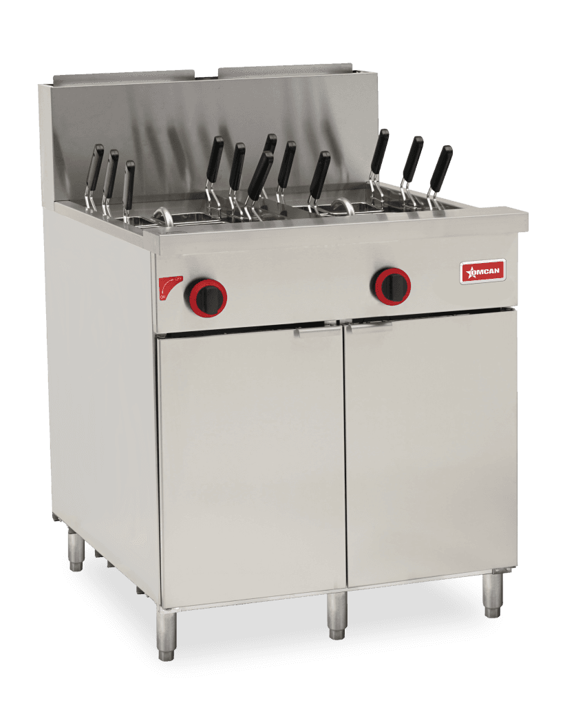 Pasta Cooker Double Tank 22 Gallon, 12 baskets, 140,000 BTU Natural Gas