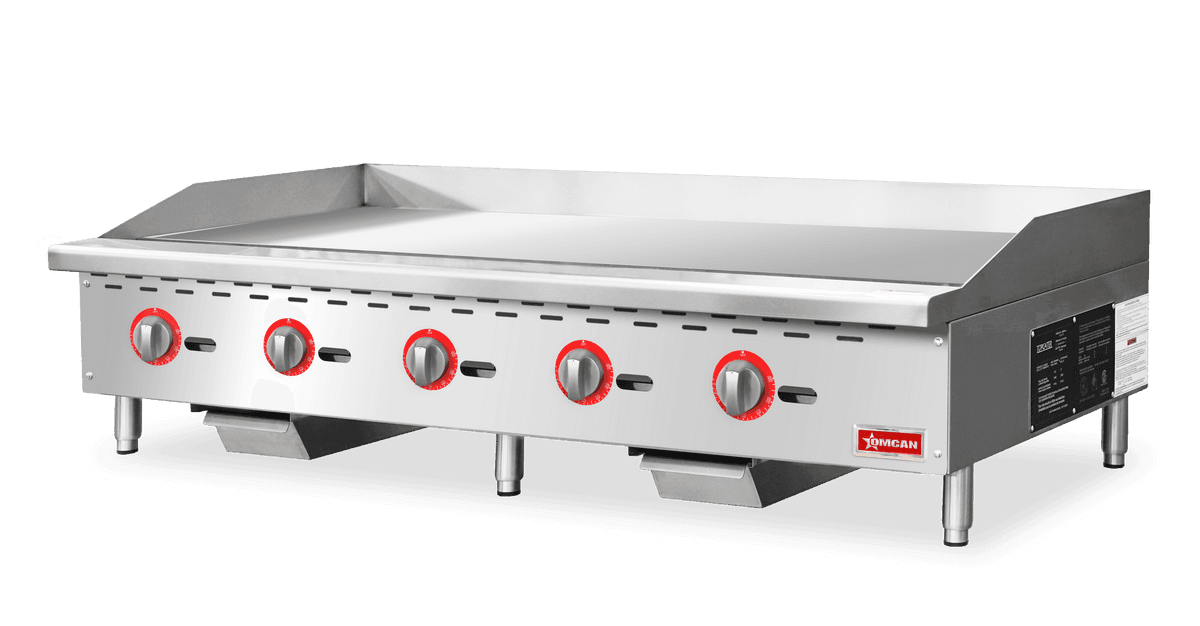 60″ 5-Burner Stainless Steel Gas Griddle with Thermostat Control, Natural Gas /
