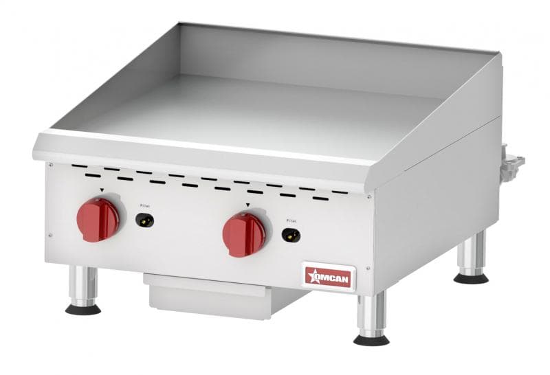 24″ Countertop 2 Burner Stainless Steel Gas Griddle with Manual Control, Natural