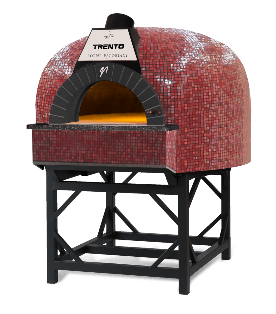 Trento Valoriani Igloo 120 Gas and Wood Fired Pizza Oven, Red Mosaic – 100,000 B
