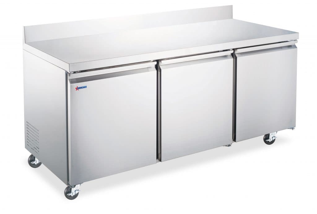72″ Three Doors Worktop Refrigerator With Backsplash 17 cu.ft (481 Liter) Capaci