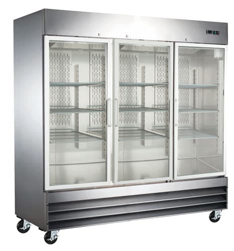 81″ Stainless Steel Refrigerator 3 Glass Doors 72 cu.ft. (2,024 L)