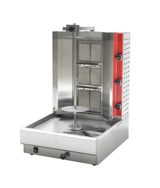 Doner Kebab Machine / Vertical Broiler / Shawarma Grill with 3 burners and 65 lb