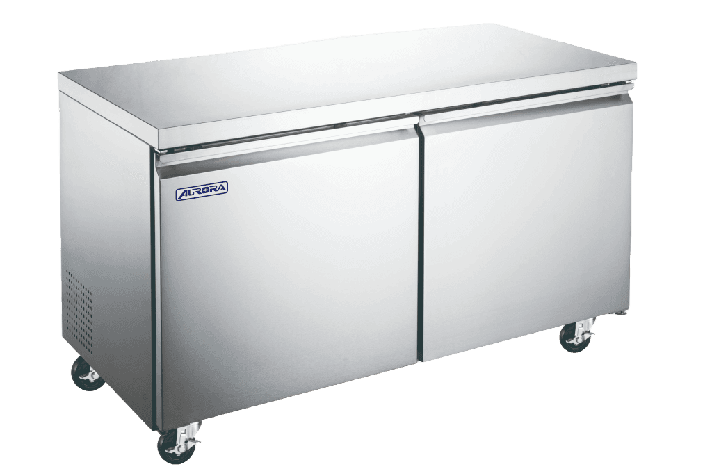 Aurora 48″ Undercounter Freezer 2-Door Stainless Steel, 11 cu.ft. (320L) Capacit