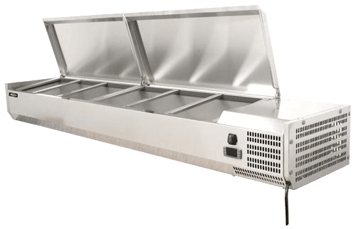 78-inch Refrigerated Topping Rail with Stainless Steel Cover