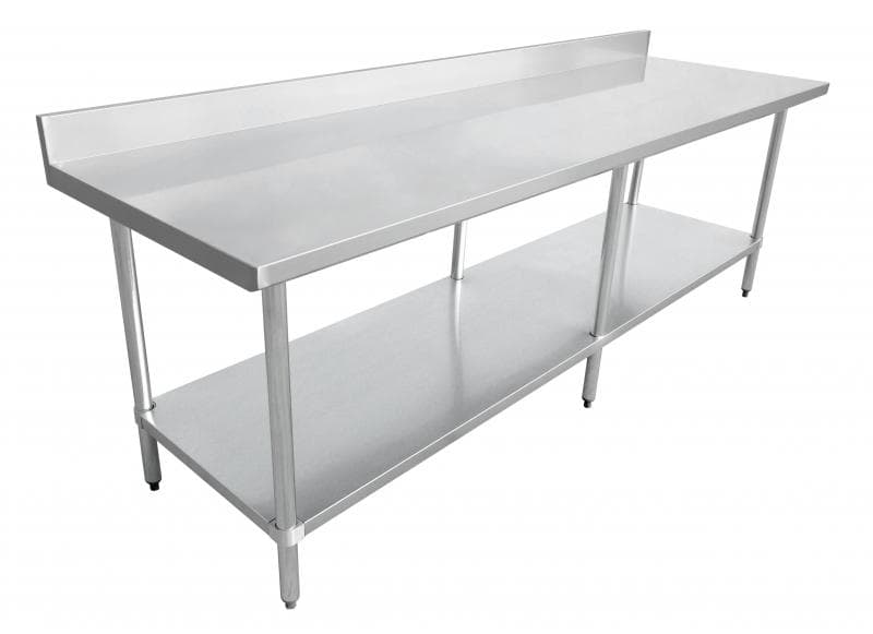 Stainless Steel Work Table With Backsplash