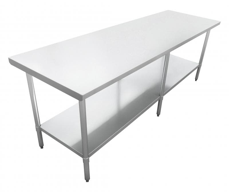 Stainless Steel Work Table With Galvanized Legs And Undershelf