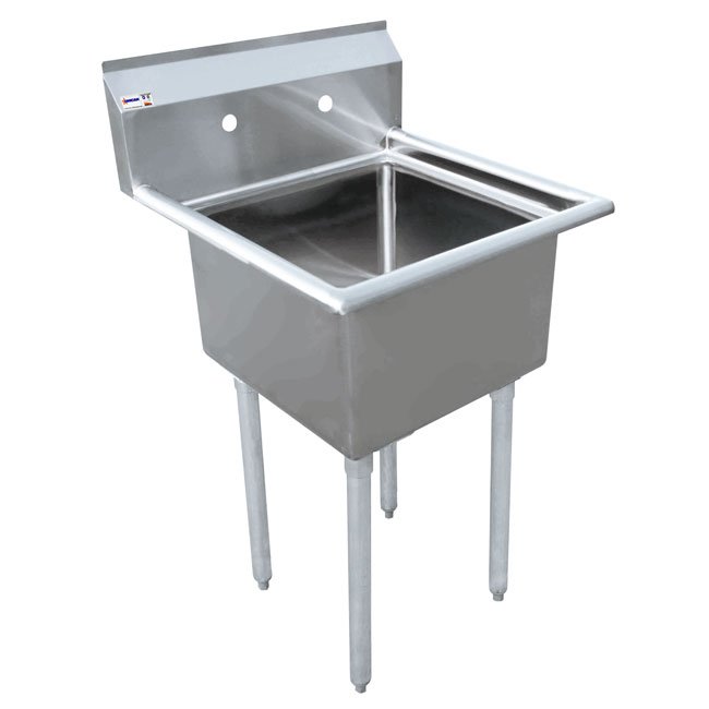 20″ x 20″ x 12″ 18-gauge stainless steel One Tub Sink without Drainboard