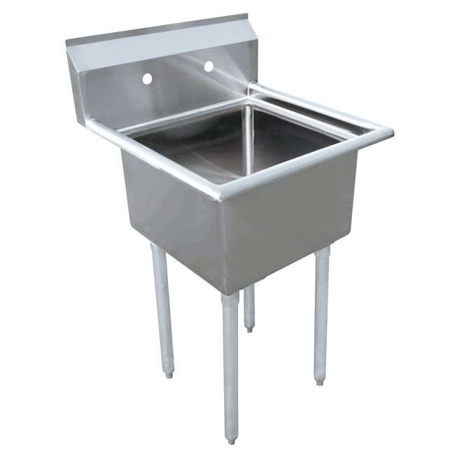 24″ x 24″ x 14″ 18-gauge stainless steel One Tub Sink with 3.5″ Center Drain Without Drainboard