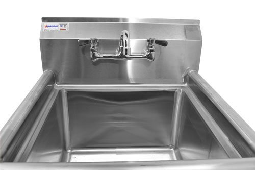 18-Gauge Stainless Steel One Tub Sink with 3.5″ Center Drain Without Drainboard – Image 4