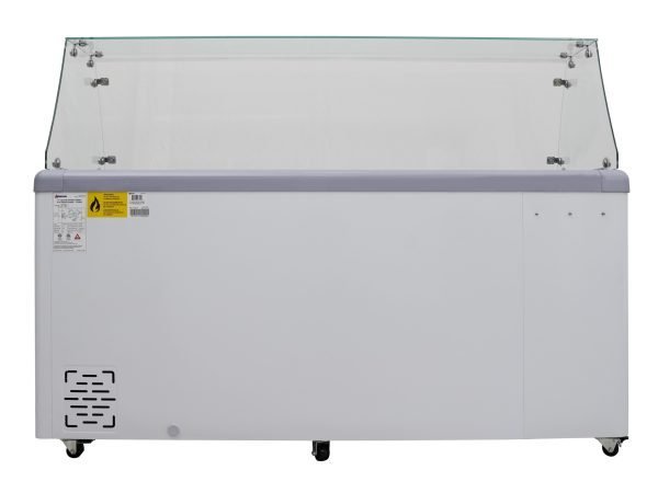 71″ Thirteen Pan Gelato Dipping Cabinet with Flat Sneeze Guard and Pans – Image 4
