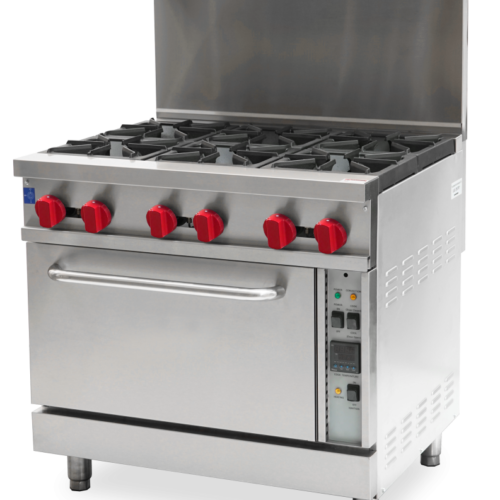 36″ Commercial Gas Range 6 Burners and Convection Oven 211,000 BTU – Natural Gas