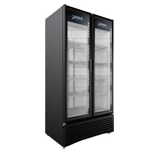Imbera Two Glass Swing Door Refrigerator, Black - Image 2