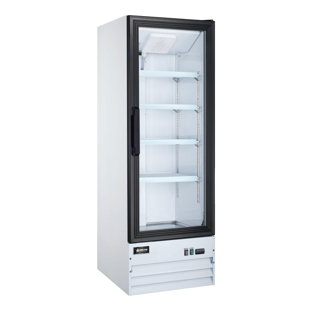 22″ White Display Refrigerator, 1 Glass Door, 9.1 cu.ft. (257 L) Capacity – 110V