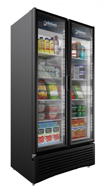 Imbera Two Glass Swing Door Refrigerator, Black