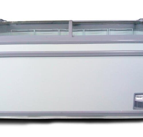 58″ Ice Cream Display Chest Freezer with Curve Glass Top, 17.7 cu.ft. Capacity –