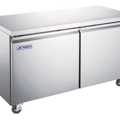 Aurora 60″ Undercounter Freezer, 2 Doors, Stainless Steel, 15cu.ft. (425L) Capac
