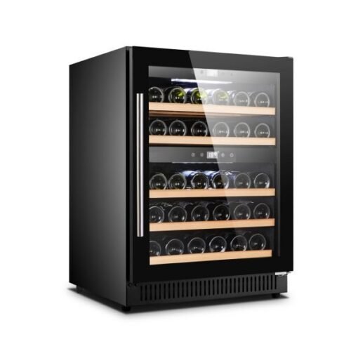 Vinovero 23-inch Dual Zone Wine Cooler with 40 Bottle Capacity and Black Full Gl