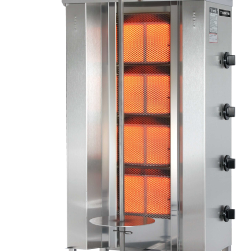 Potis MU GD4 70 kg Natural Gas Doner Kebab Machine / Vertical Broiler with 4 Bur