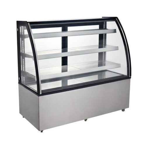 72-inch Curved Glass Floor Refrigerated Display Case