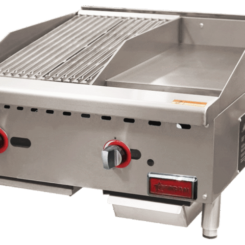 Countertop Gas Charbroiler and Griddle Combo – Natural Gas