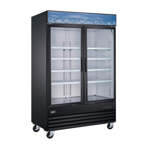 53” Black Display Refrigerator, 2 Swings Glass Doors, 45 cu. ft. (1270 L) Capaci