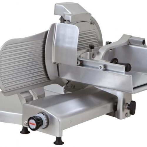 Trancheuse à viande horizontale à engrenages Omas Série S de 15 po, argent | Trento – 110 V, 0,4 HP