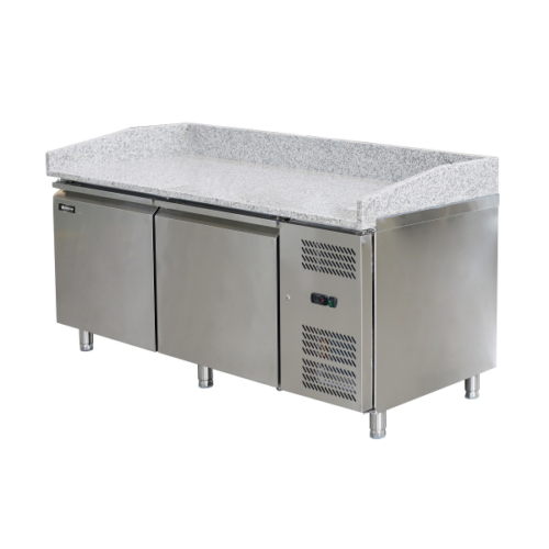 80″ Granite Top Refrigerated Pizza Prep Table with 2 doors