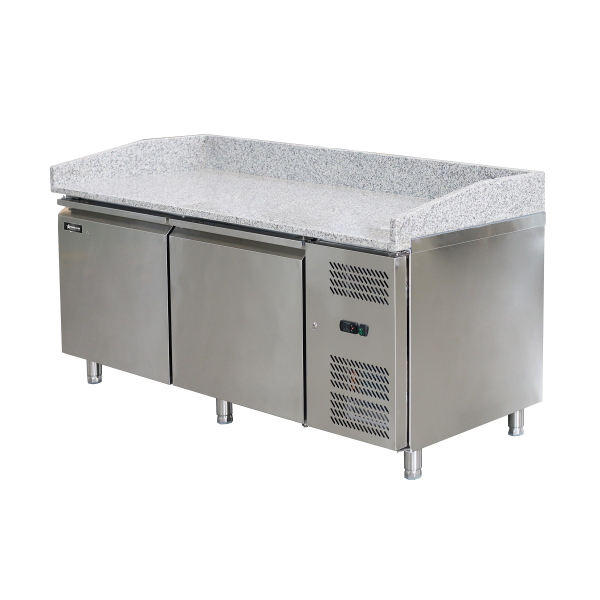80″ Granite Top Refrigerated Pizza Prep Table with 2 doors