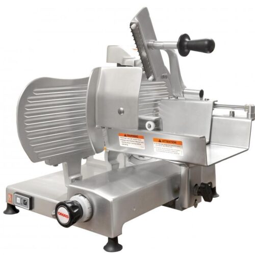 Trancheuse à viande horizontale à engrenages Omas Série S avec lame de 12,3 po | Trento – 110 V, 0,4 HP