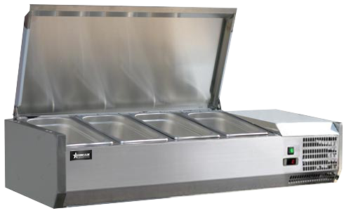 Refrigerated Topping Rail with Stainless Steel Cover