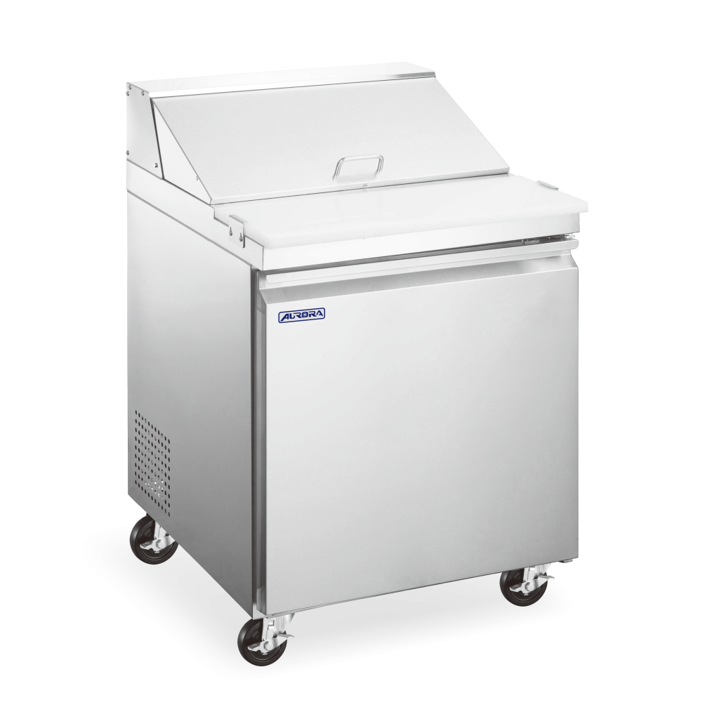 Aurora 28″ Mega Top Refrigerated Prep Table, 1 Door, Stainless Steel, 7 cu.ft. (