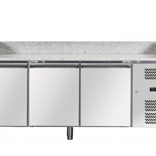 80-inch Granite Top Refrigerated Pizza Prep Table with 3 doors